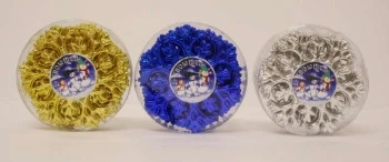 Новогодняя фигура снежинка 10х9см.блест.в кр.пвх 3цв Новогодняя фигура снежинка 10х9см.блест.в кр.пвх 3цв