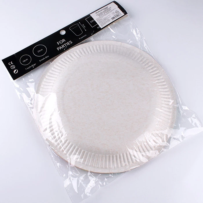 Тарелка бумажная "Happy birthday" 20шт. (D-18см*10шт+D-23см*10см) в