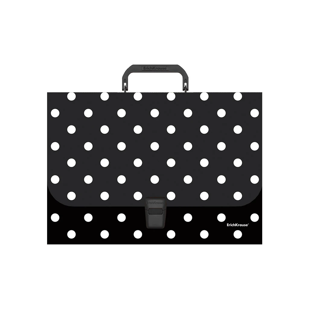 Портфель пластиковый Erich Krause Dots in Black, A4 (в пакете по 1шт.)