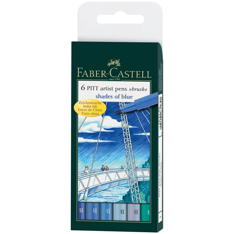 Набор капиллярных ручек Faber-Castell "Pitt Artist Pen Brush Blues"