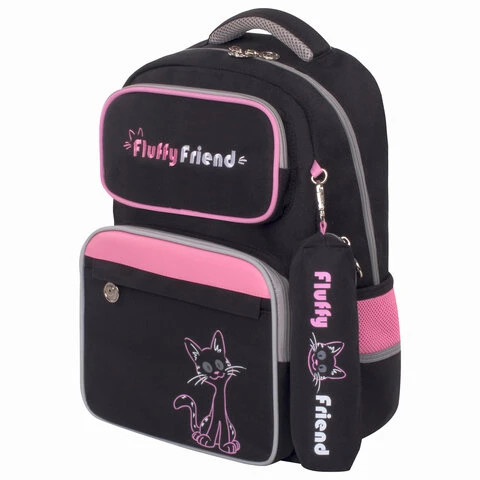 Рюкзак ЮНЛАНДИЯ COMPLETE, с пеналом в комплекте, эрго-спинка, Fluffy friend,