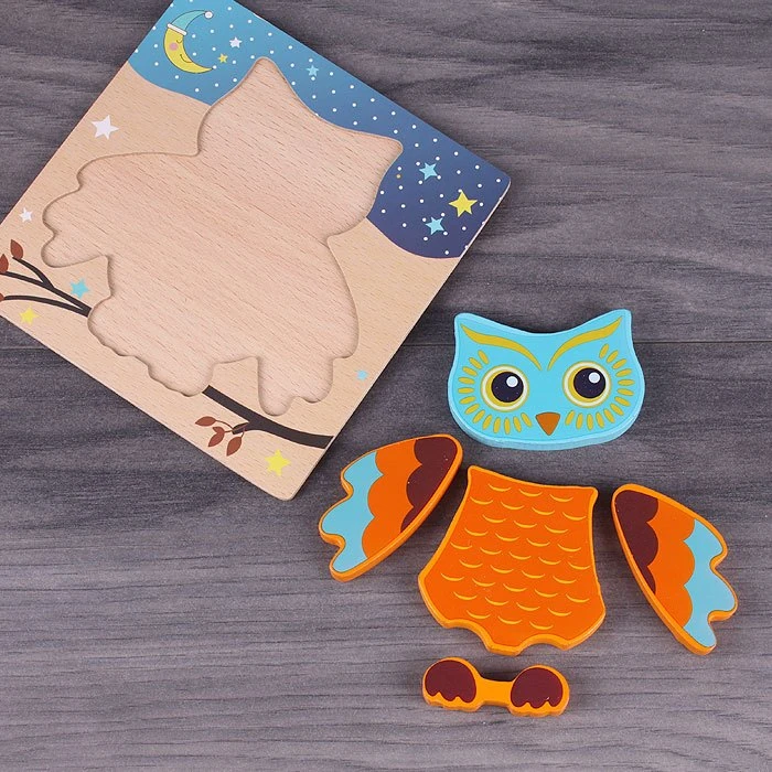 Пазл деревянный основа 15*15см, ассорти