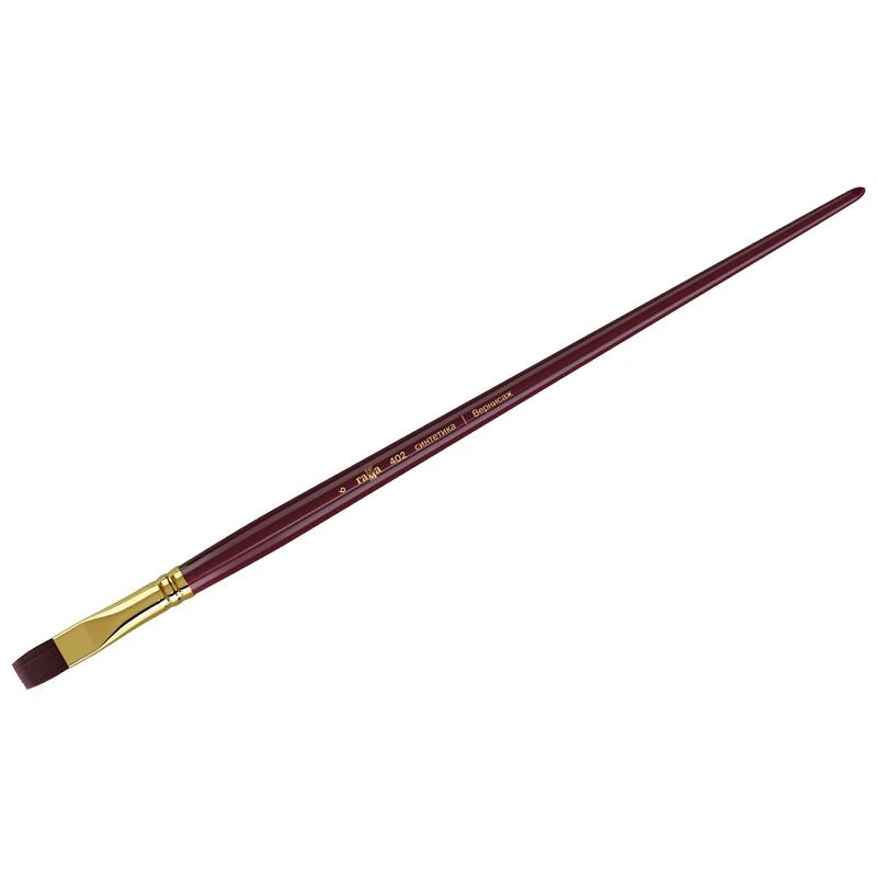 Кисть художественная, синтетика бордовая, Гамма "Вернисаж", плоская,