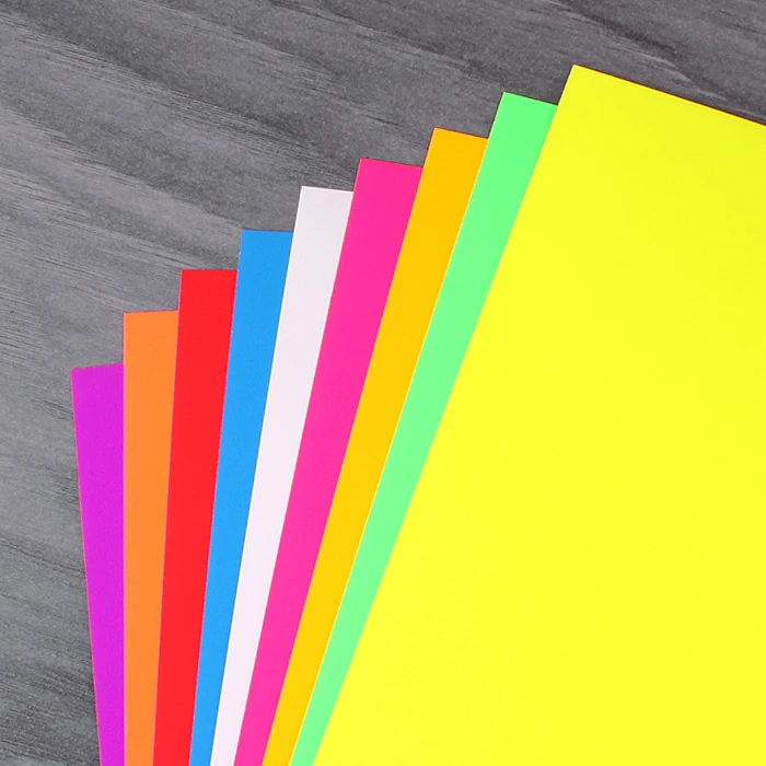 Картон флуоресцентный цветной А4 9л 9цв двусторонний