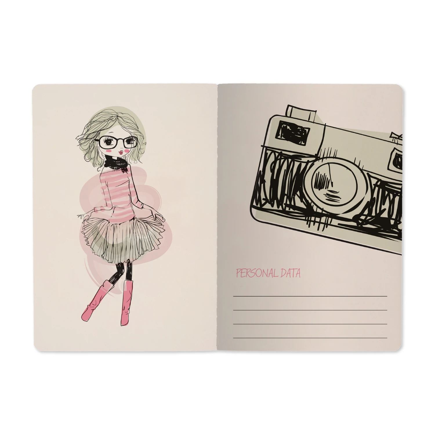 ТЕТРАДЬ А5, Bruno Visconti "TRAVEL GIRL" 40л. клетка