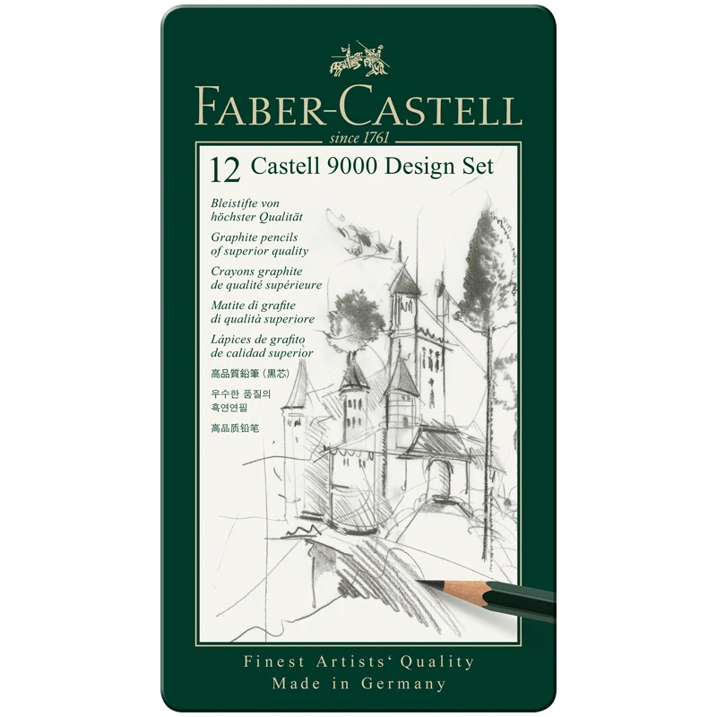 Набор карандашей ч/г Faber-Castell "Castell 9000 Design Set", 12шт.,