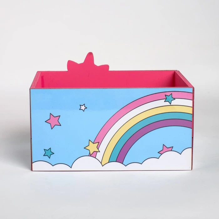 Органайзер для канцтоваров "Единорог с сердечком" розовый замок