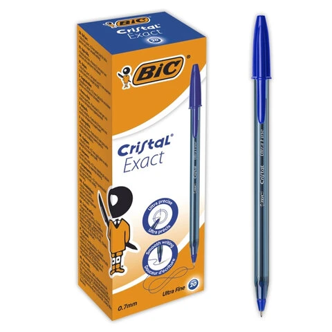 Ручка шариковая BIC "Cristal Exact", СИНЯЯ, корпус тонированный, узел