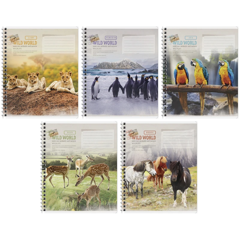 Тетрадь 48л., А5, клетка на гребне ArtSpace "Животные. Wild world