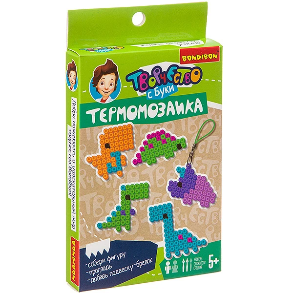 Набор для творчества BONDIBON. Термомозаика 2D (динозавры)