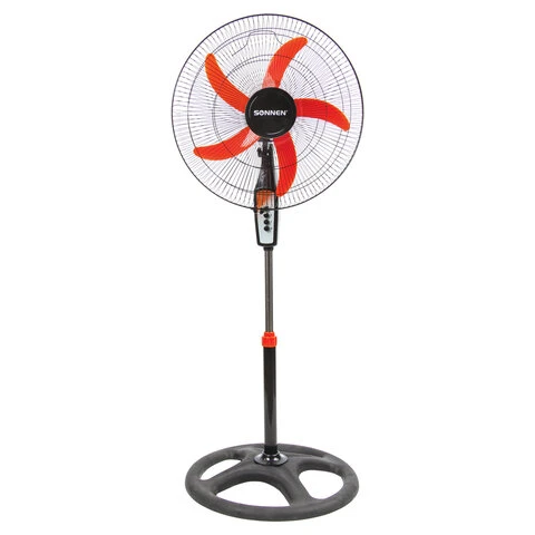 Вентилятор напольный, 3 режима, SONNEN, TF-50W-45-А304, d=45 см, 50 Вт, черный,