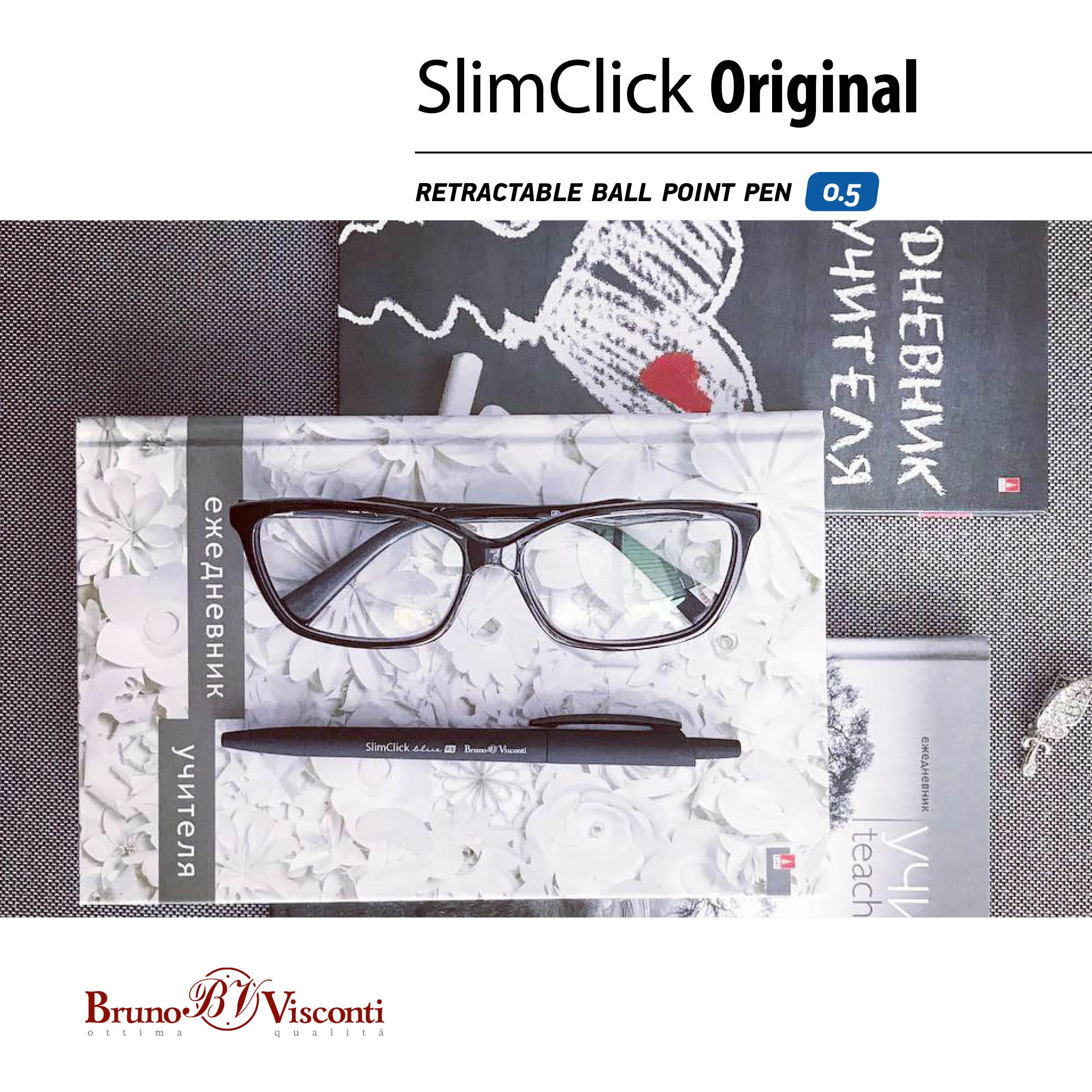 РУЧКА "SlimClick.ORIGINAL" ШАРИКОВАЯ АВТОМАТИЧЕСКАЯ 0.5 ММ, СИНЯЯ (3