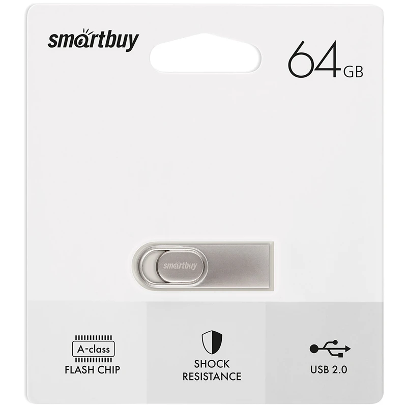 Память Smart Buy "M3" 64GB, USB 2.0 Flash Drive, серебристый (металл.