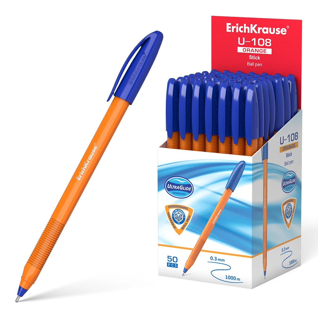 Ручка шариковая ErichKrause® U-108 Orange Stick 1.0, Ultra Glide Technology,