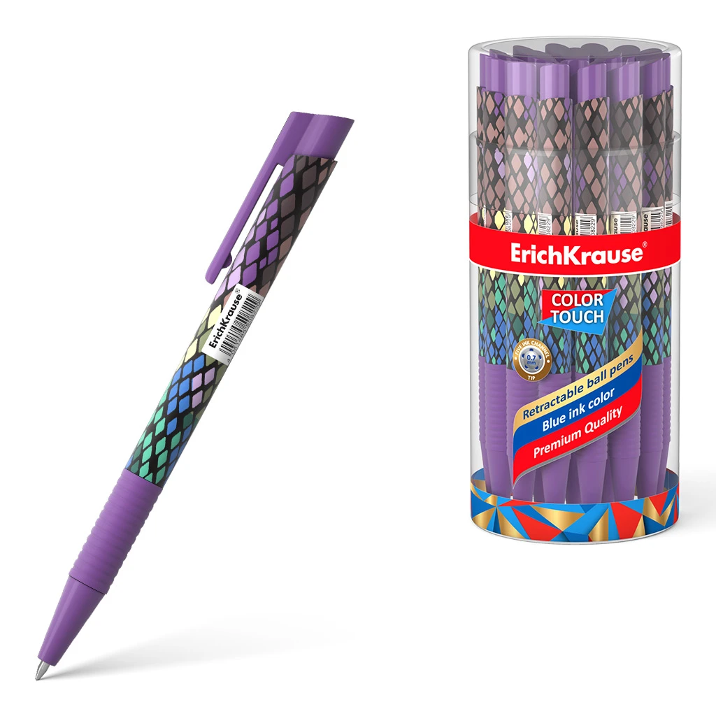 Ручка шариковая автоматическая Erich Krause ColorTouch Purple Python, цвет