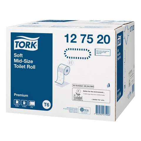 Бумага туалетная 90 м, TORK (Система Т6), комплект 27 шт., Premium, 2-слойная,