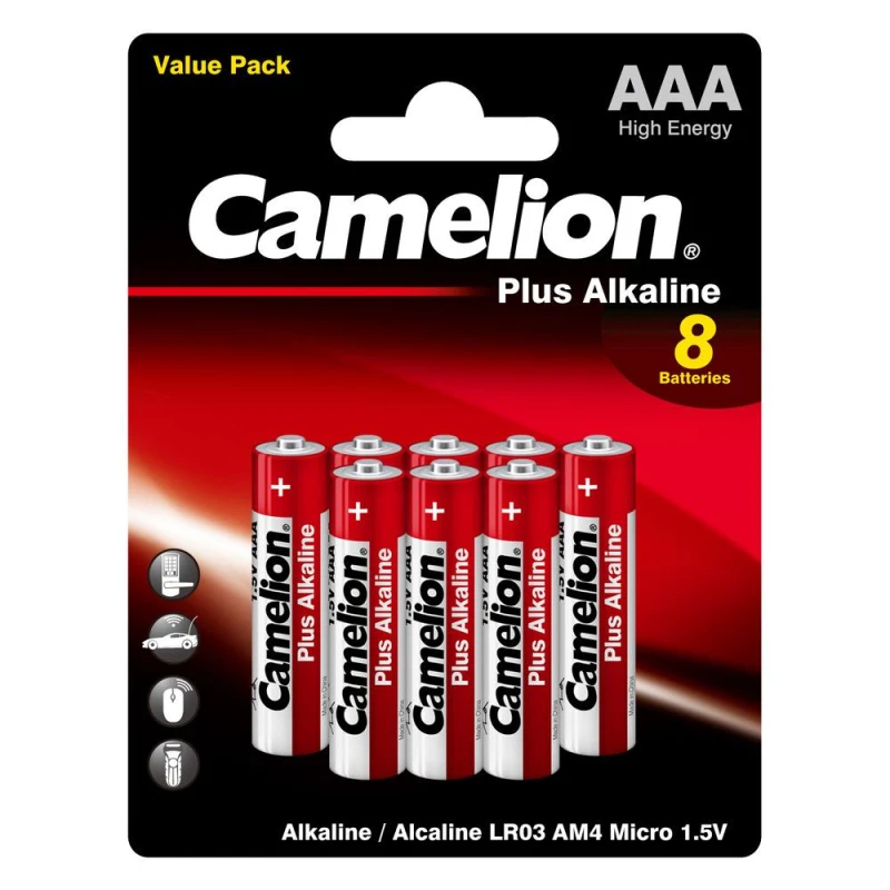 Батарейка Camelion Plus Alkaline BL8 AAA/LR03 (LR03-BP5+3) 8шт/уп