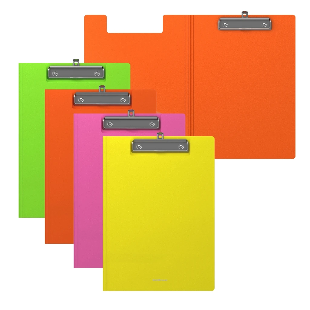 Папка-планшет пластиковая ErichKrause® Matt Neon, A4, ассорти (в пакете по 4