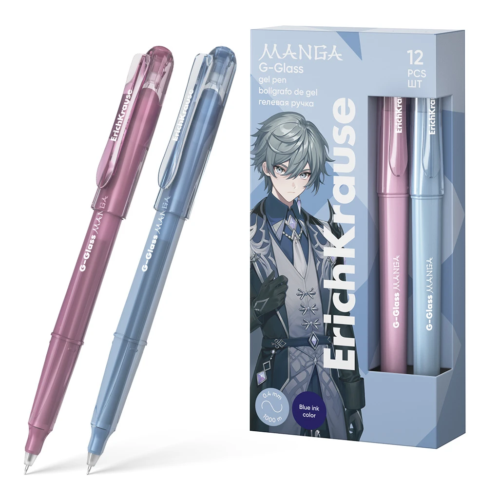 Ручка гелевая Erich Krause G-Glass Stick Manga 0.5, цвет чернил синий (в коробке