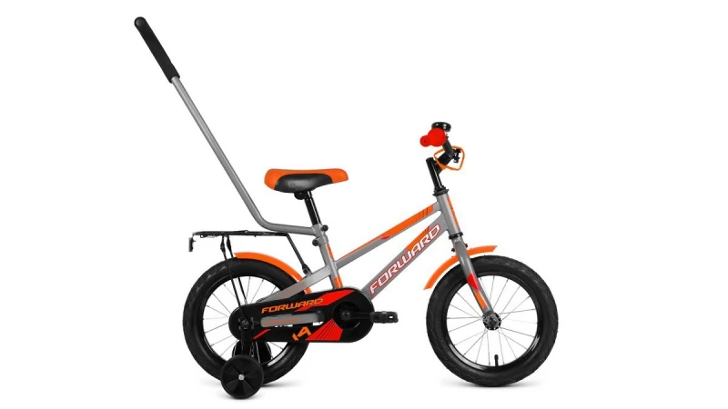 Велосипед 14" FORWARD METEOR 2019-2020 серо-голубой/оранжевый
