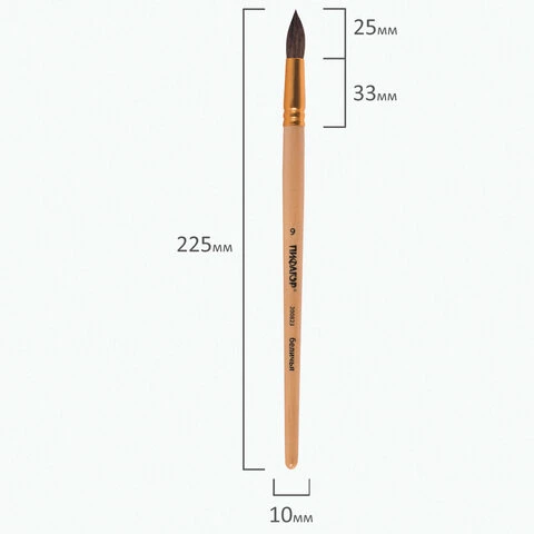 Кисть ПИФАГОР, беличья, круглая, № 9, 200823