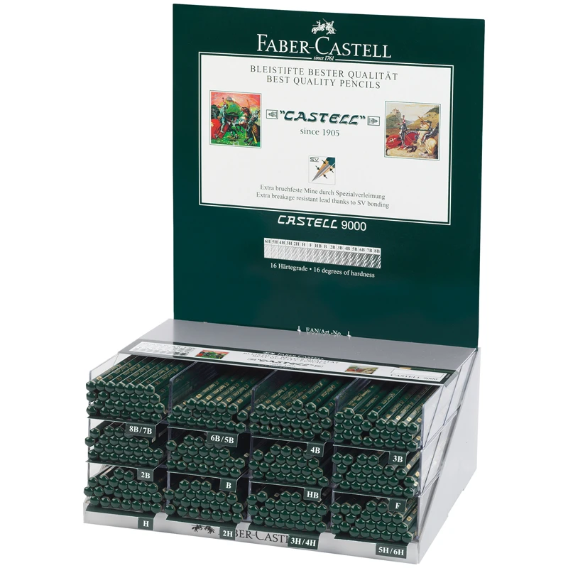 Карандаш чернографитный Faber-Castell "Castell 9000" ассорти,