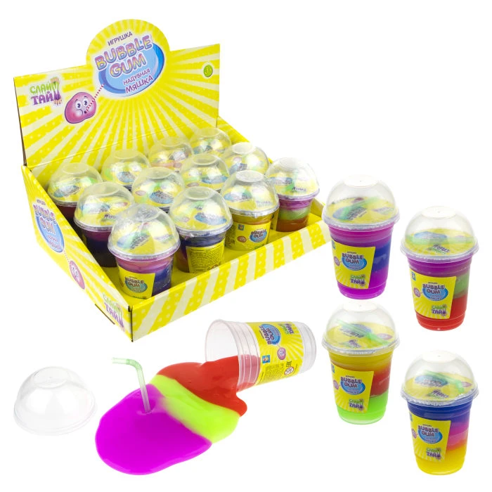 1toy Слайм Тайм слайм Bubble gum 3-х цветный, 11,5х7,5см, 150гр. Т17138