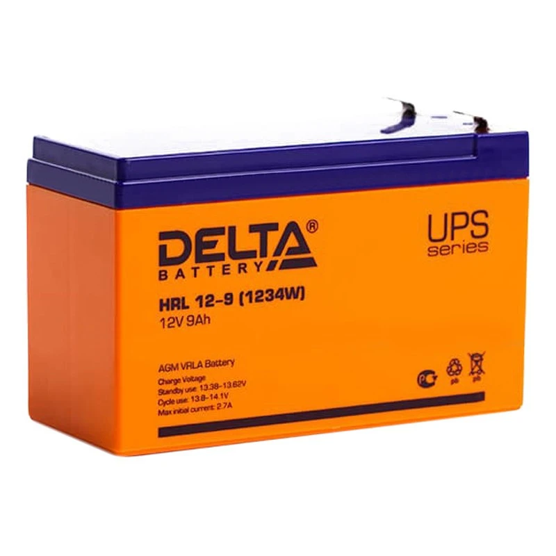 Аккумуляторная батарея Delta HRL 12-9 (12V/9Ah) Аккумуляторная батарея Delta HRL 12-9 (12V/9Ah)