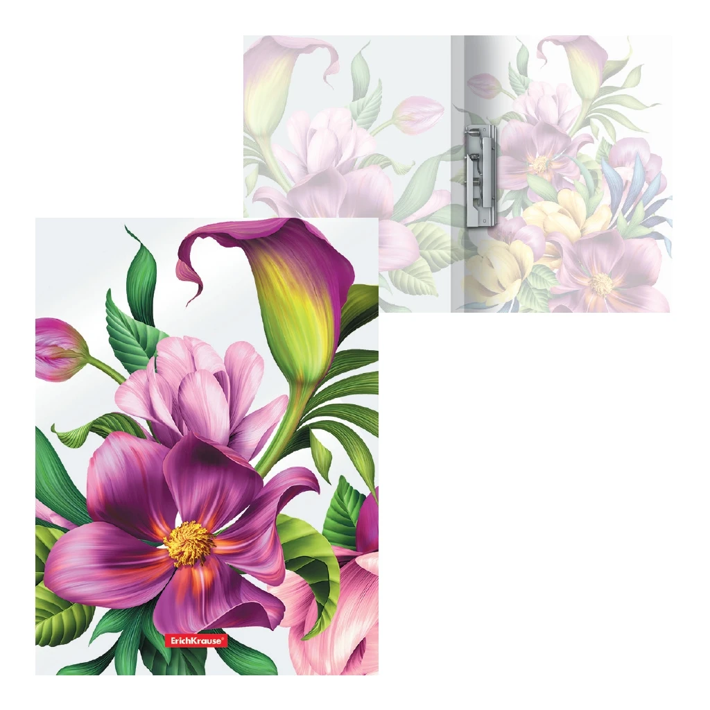 Папка с боковым зажимом пластиковая Erich Krause Tropical Flowers, A4 (в пакете