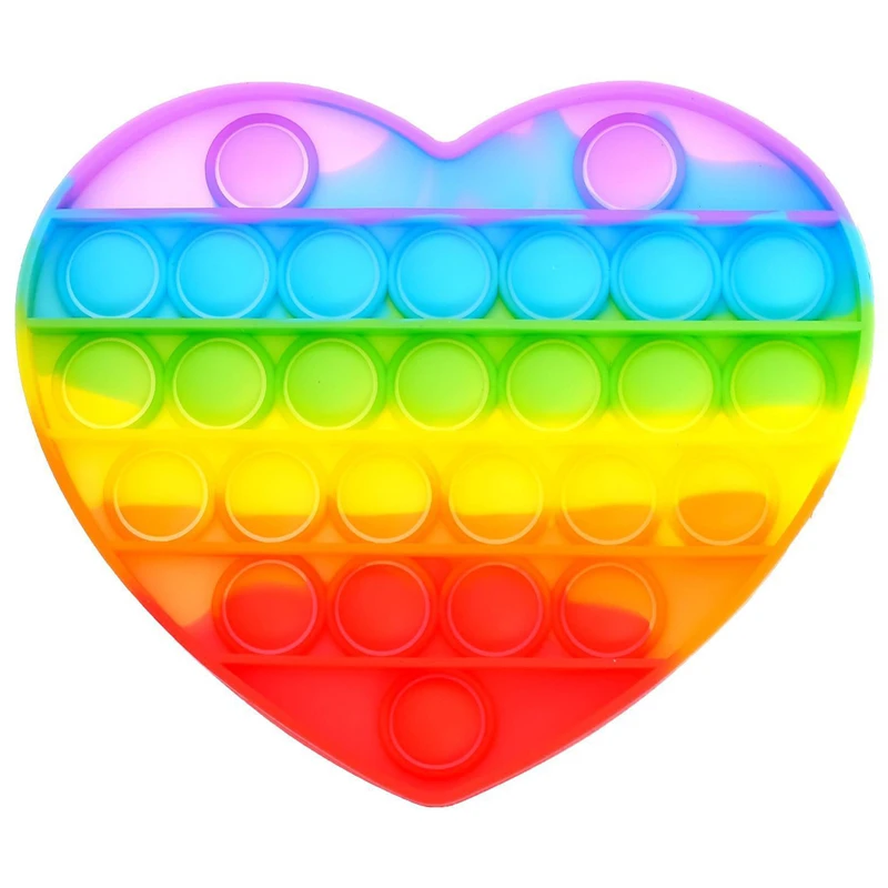 Сенсорная развивающая игра Pop it, сердце, радужная