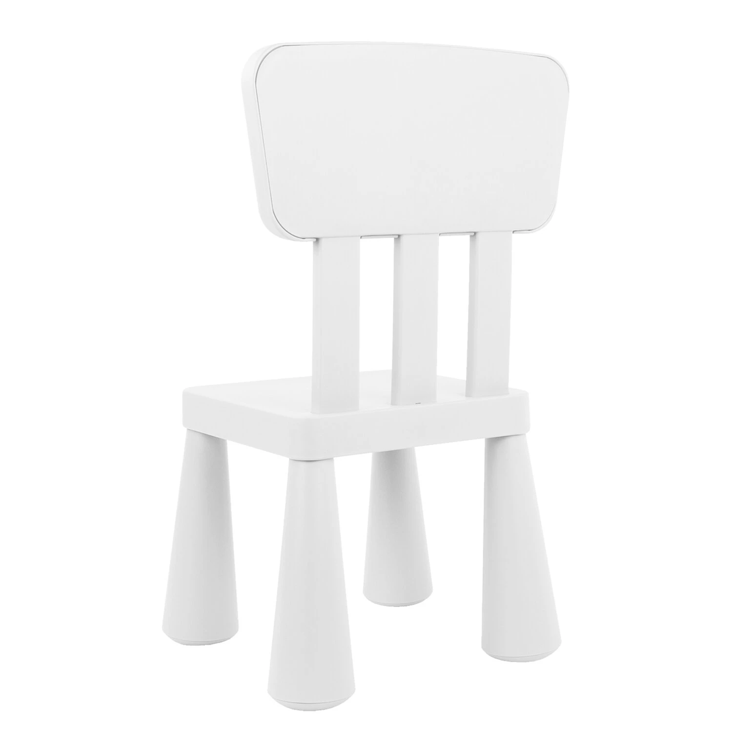 Стул детский со спинкой МАМОНТ белый, от 2 до 7 лет, безвредный пластик,