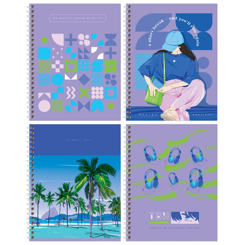 Тетрадь 96л., А5, клетка на гребне BG "Индиго"