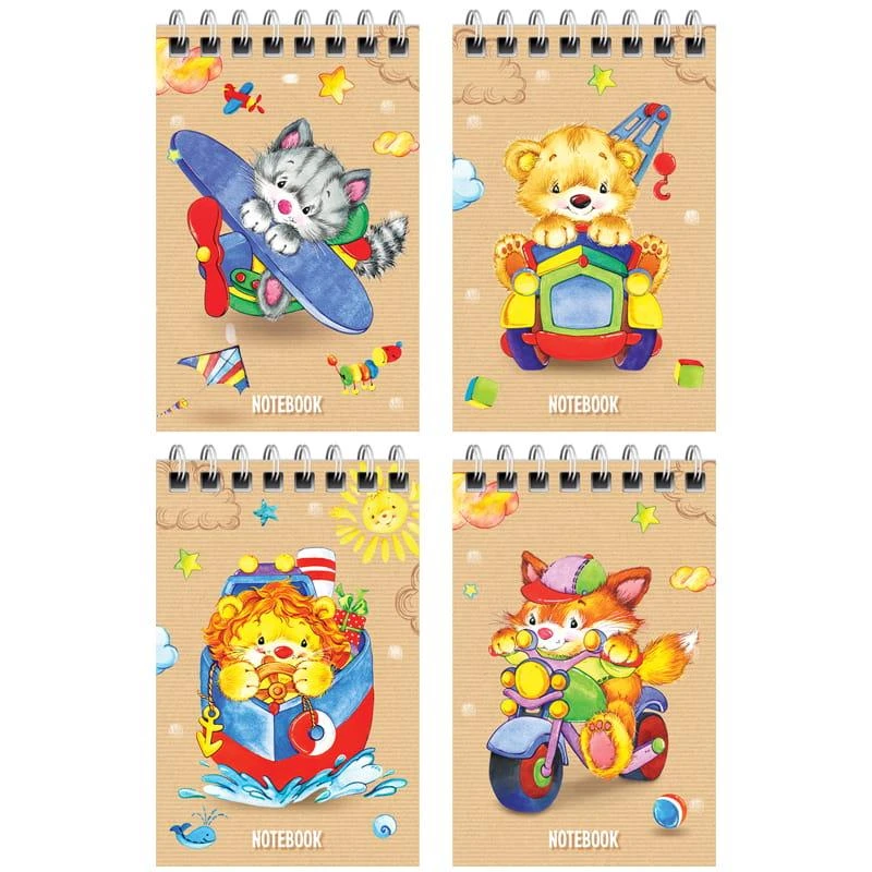 Блокнот А7 40л. на гребне ArtSpace "Веселые мультяшки". Б7к40гр_24246