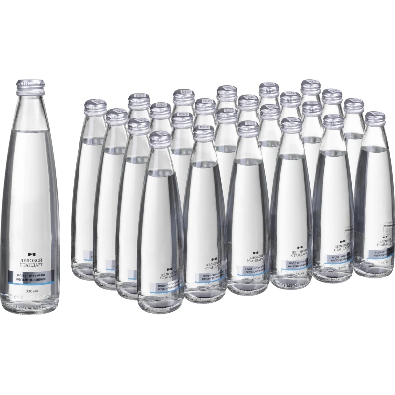 Вода питьевая Деловой Стандарт негазированная стекло 0,33л 24шт/уп
