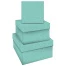 Набор квадратных коробок 3в1, MESHU "Turquoise style",