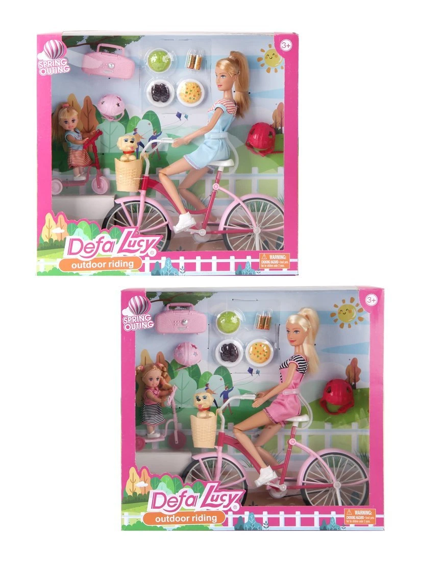 Игровой набор Defa "На прогулке", 2 куклы, 11 предметов, в