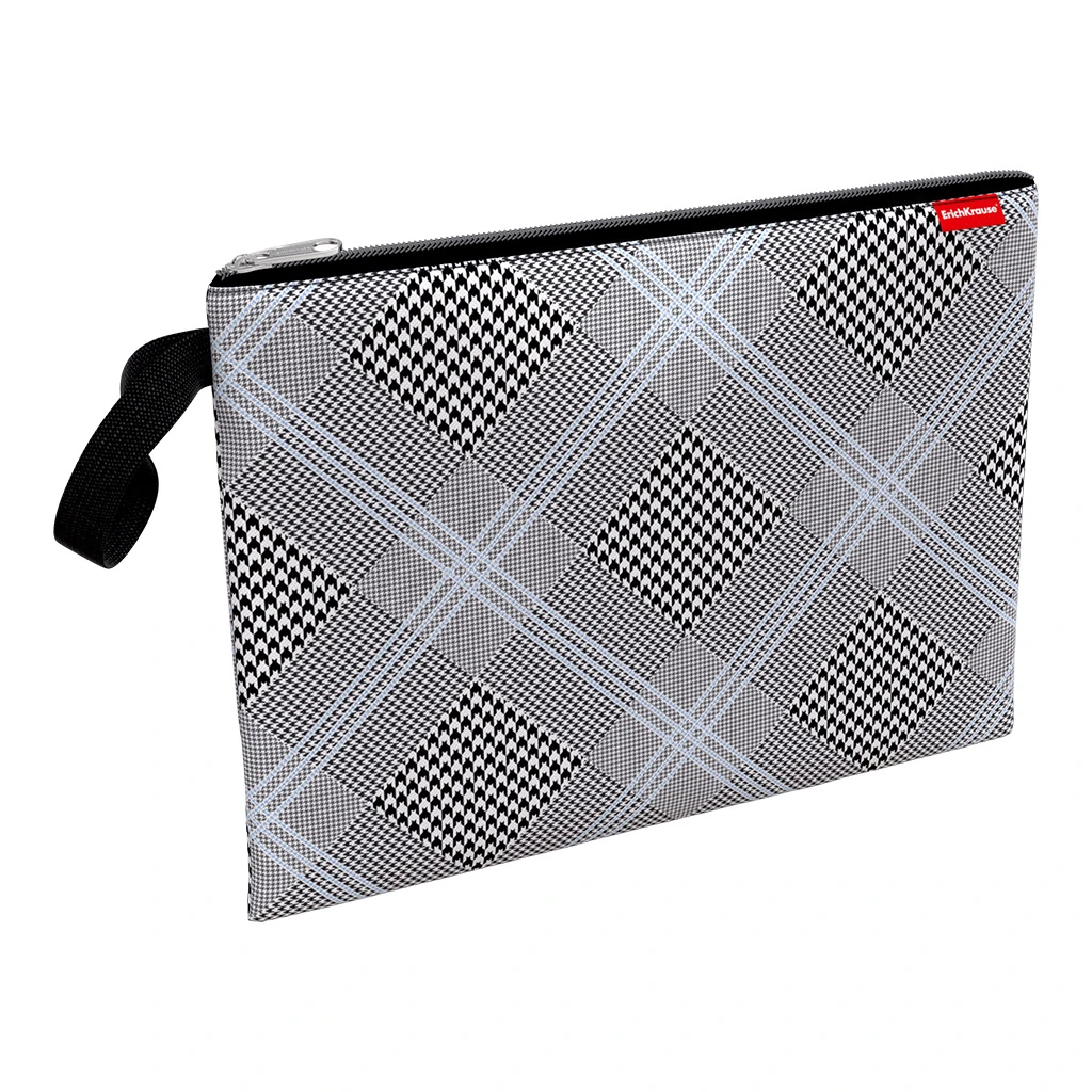 Папка текстильная на молнии Erich Krause Black&White, A4