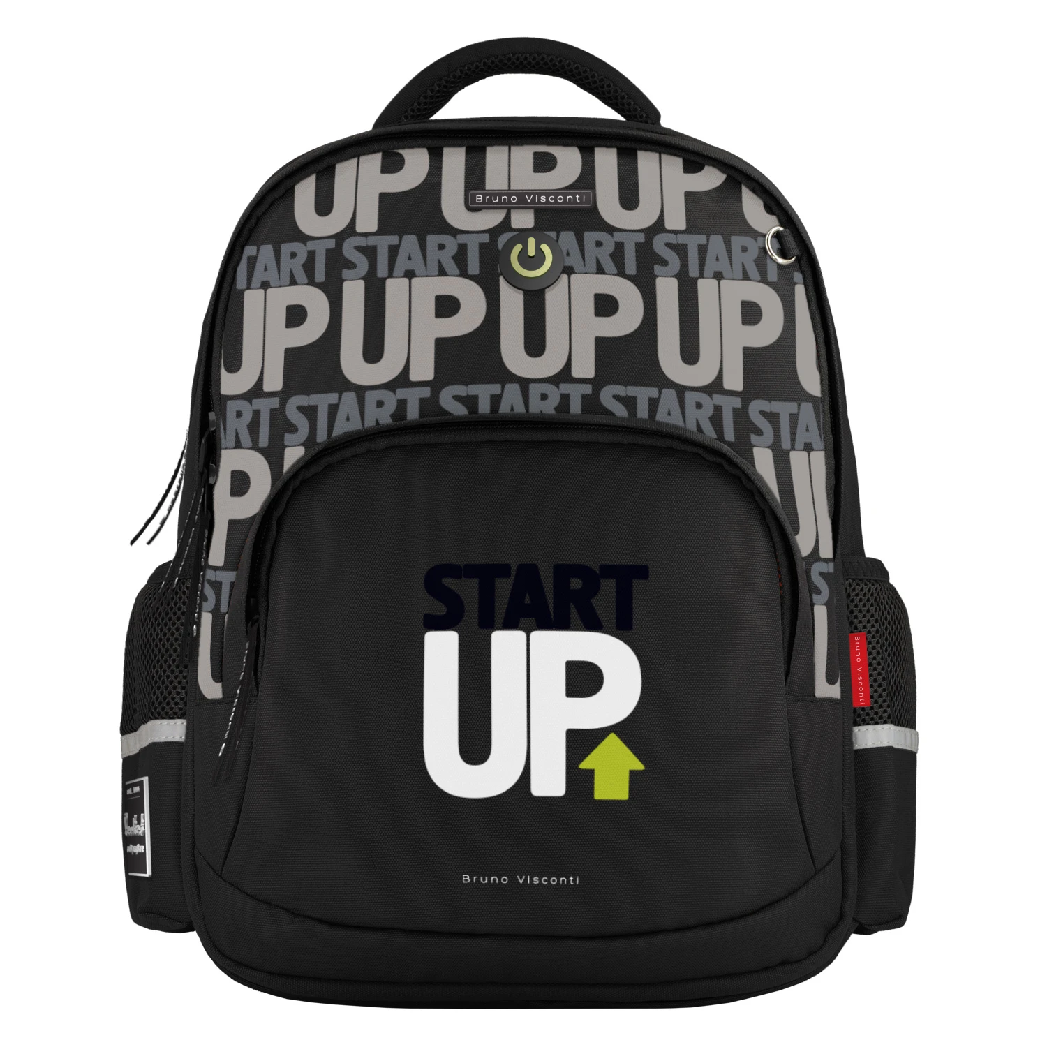 РЮКЗАК ЧЕРНЫЙ С ЭРГОНОМИЧНОЙ СПИНКОЙ "MOTIVATION.START UP"