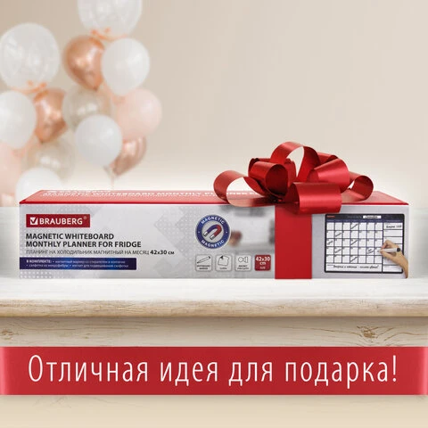 Планинг на холодильник магнитный НА МЕСЯЦ 42х30 см, с маркером и салфеткой,