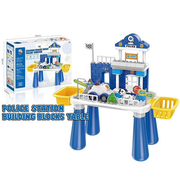 Набор столик конструктор Полицейская станция 55 деталей, в кор.43*9,5*32см.