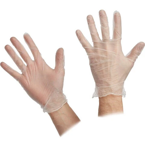 Перчатки виниловые КОМПЛЕКТ 50 пар (100 шт.) неопудренные, размер М, белые,