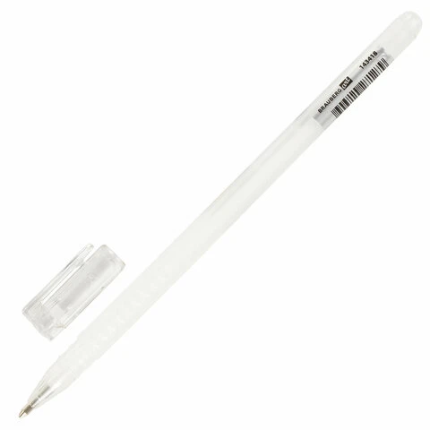 Ручка гелевая BRAUBERG ART, БЕЛАЯ, корпус тонированный белый, узел 1 мм, линия