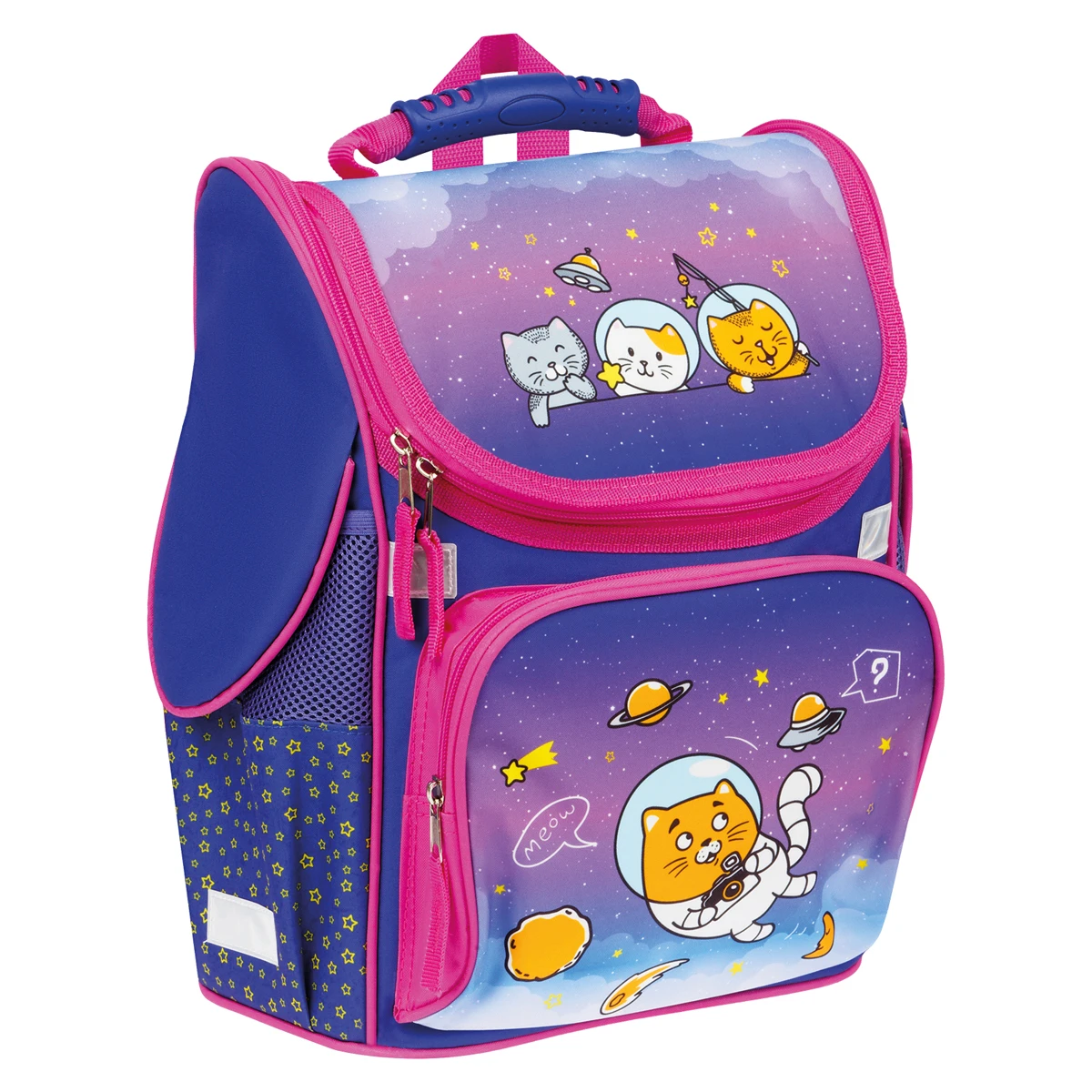 Ранец ArtSpace Junior "CosmoCat" 37*28*21см, 1 отделение, 3 кармана,