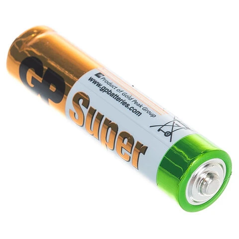 Батарейки GP Super, AAA (LR03, 24А) алкалиновые, мизинчиковые, КОМПЛЕКТ 4 шт.,