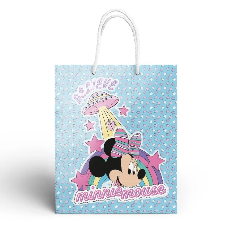 Minnie Mouse. Пакет подарочный большой (Минни с единорогом, голубой) 330*455*100