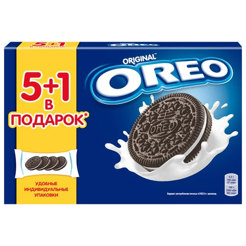 Печенье OREO (Орео) с какао и начинкой с ванильным вкусом, 228 г, 60892