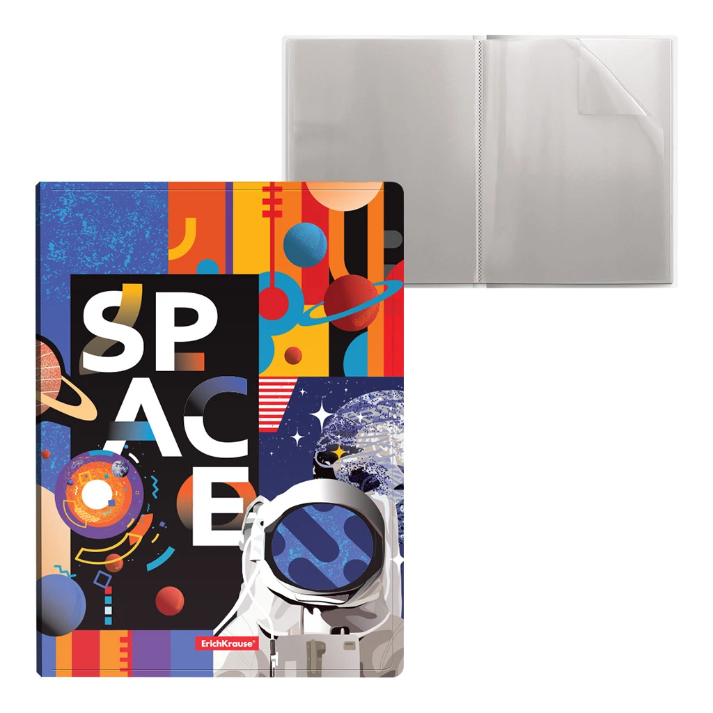 Папка файловая пластиковая ErichKrause® Cosmonaut, c 30 карманами, A4 (в пакете