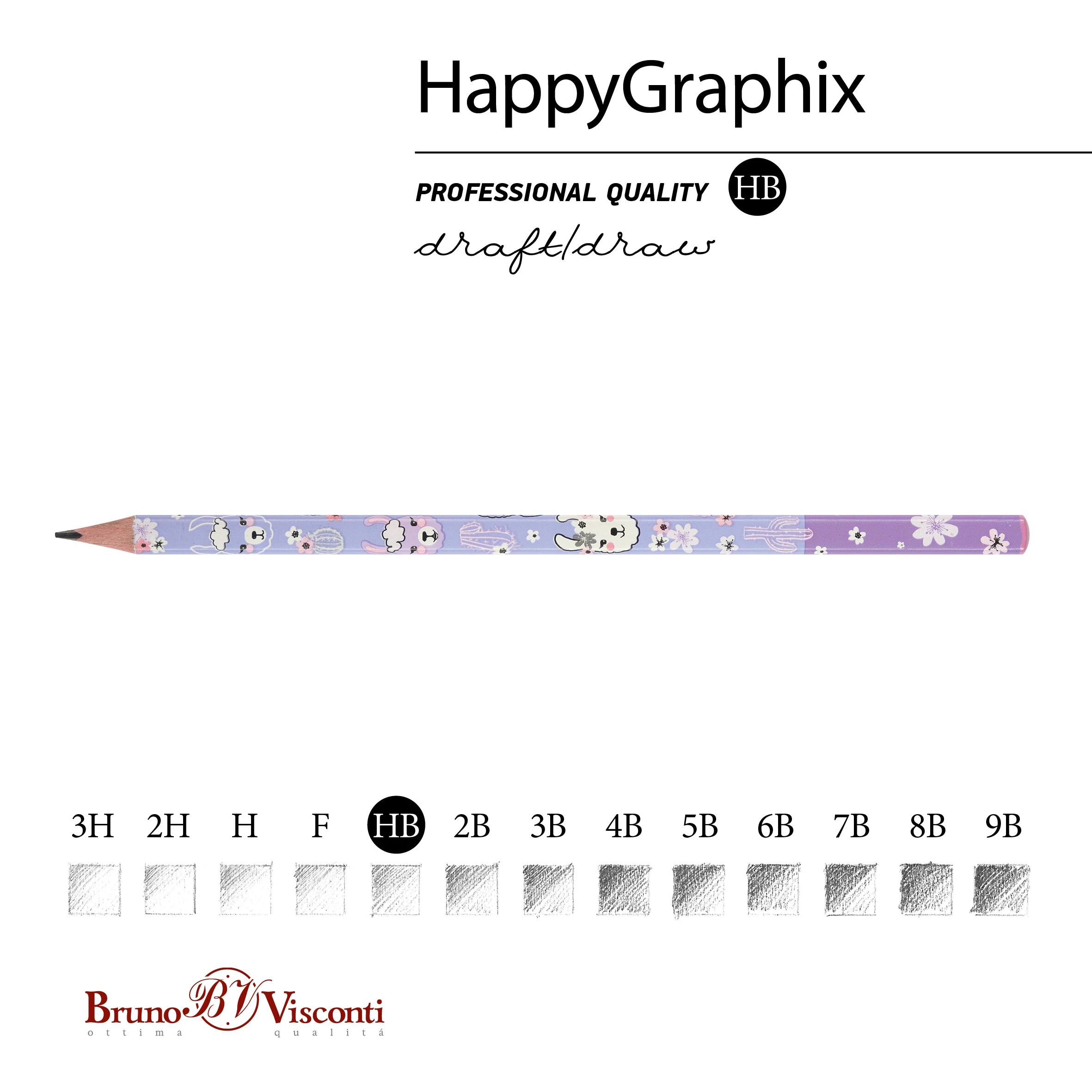 КАРАНДАШ ЧЕРНОГРАФИТОВЫЙ "HappyGraphix. Цирк. Ламы" НВ