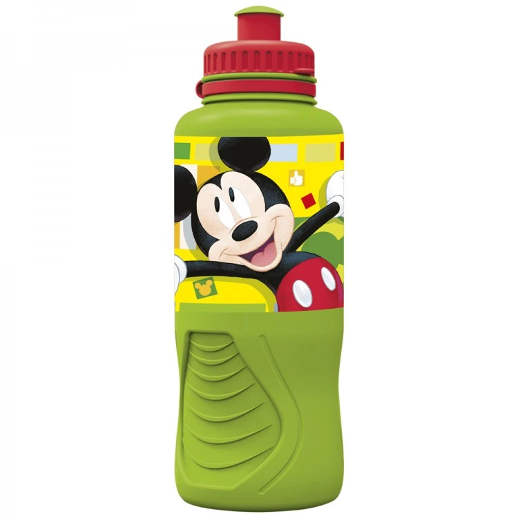 Бутылка пластиковая (спортивная, эргономичная, 400 мл). Микки Маус Акварель