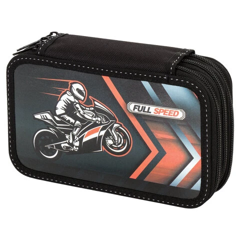 Пенал BRAUBERG, 3 отделения, ламинированный картон, "Full Speed",